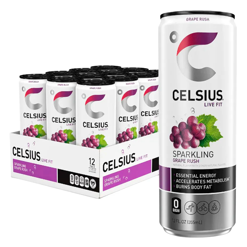 Celsius Grape Rush Sparkling 12oz - 12ct