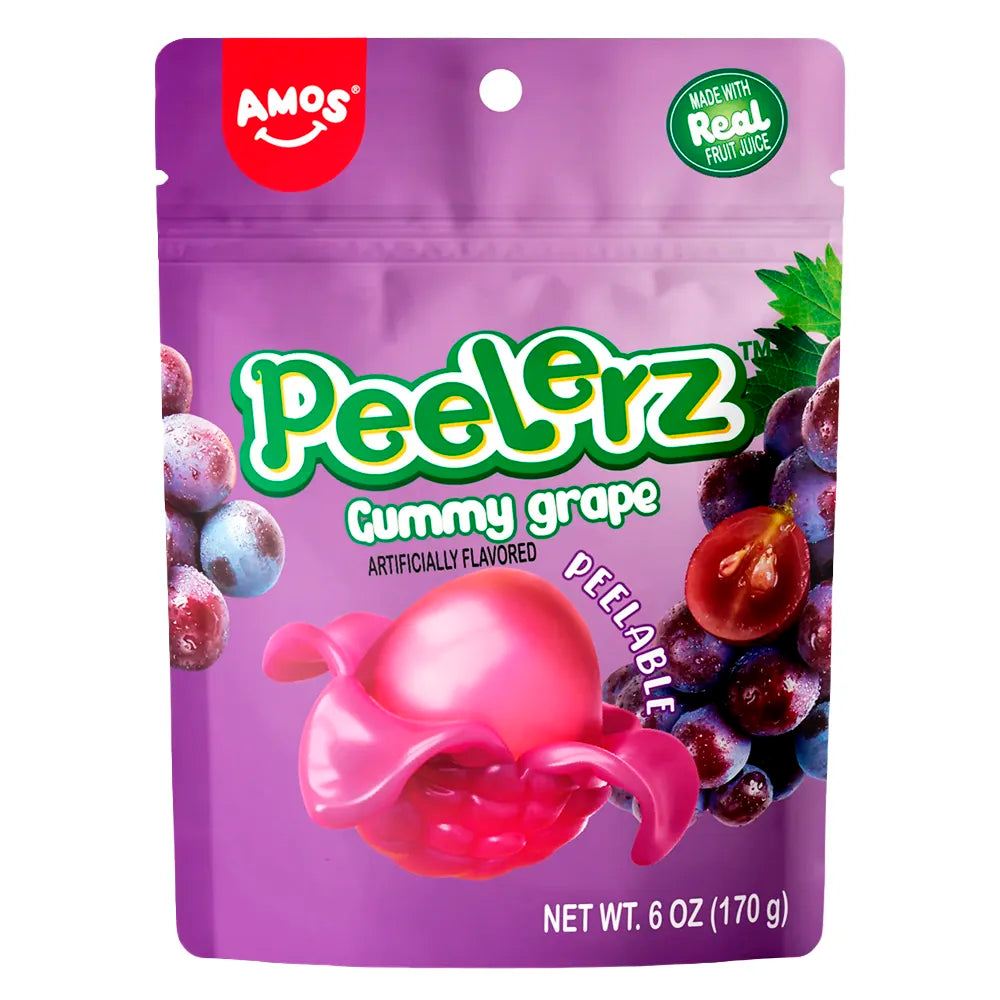 Amos Peelerz Grape Gummy Candy 6oz