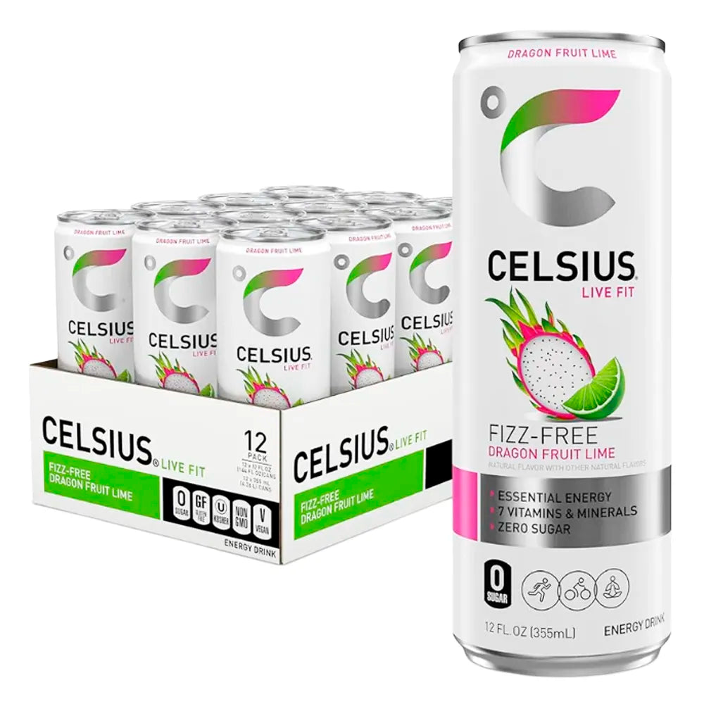 Celsius Dragonfruit Lime Sparkling 12oz - 12ct