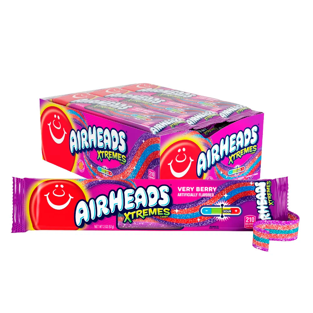 Airheads Xtremes Belt Verry Berry King 3oz - 12ct