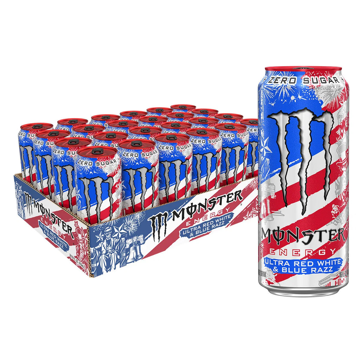 Monster Energy Ultra Red White & Blue Razz 12oz - 24ct