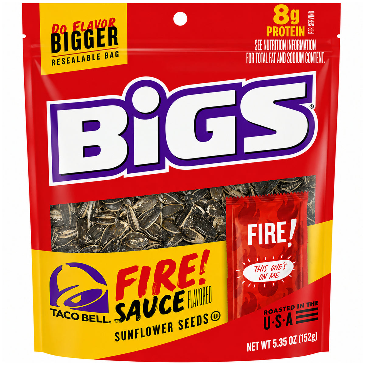 BIGS Taco Bell Fire Sauce Sunflower Seeds 5.35oz - Single