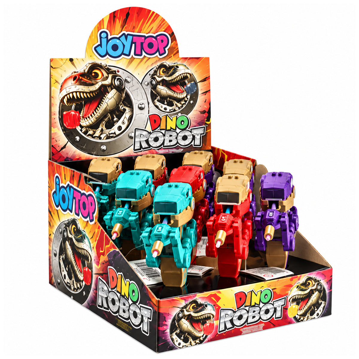 Bonart Dino Robot Lolipop with Surprise Toy 11g - 9ct