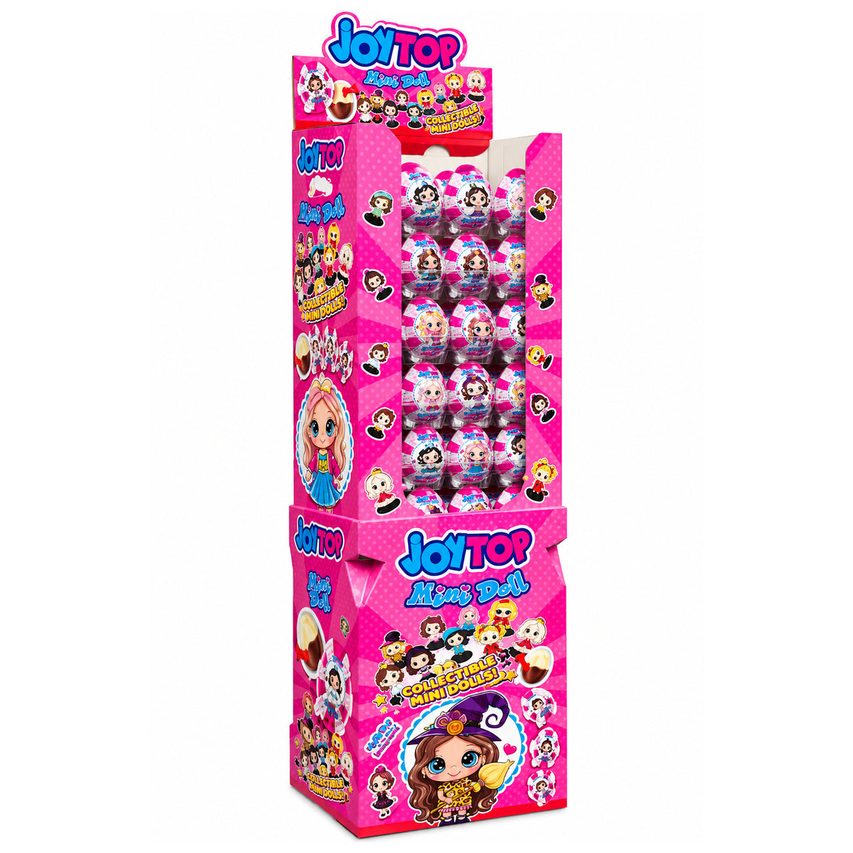 Bonart Joytop Mini Doll Egg Chocolate Cream with Surprise Toy 20g - 72ct Stand