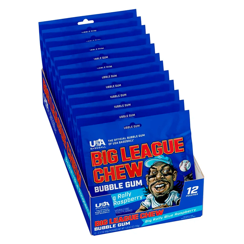 Big League Chew Blue Rasp 2.12oz - 12ct