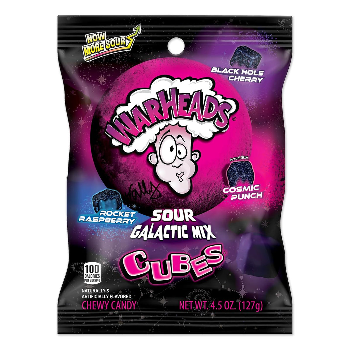 Warheads Sour Galactic Mix Cubes 4.5oz Peg