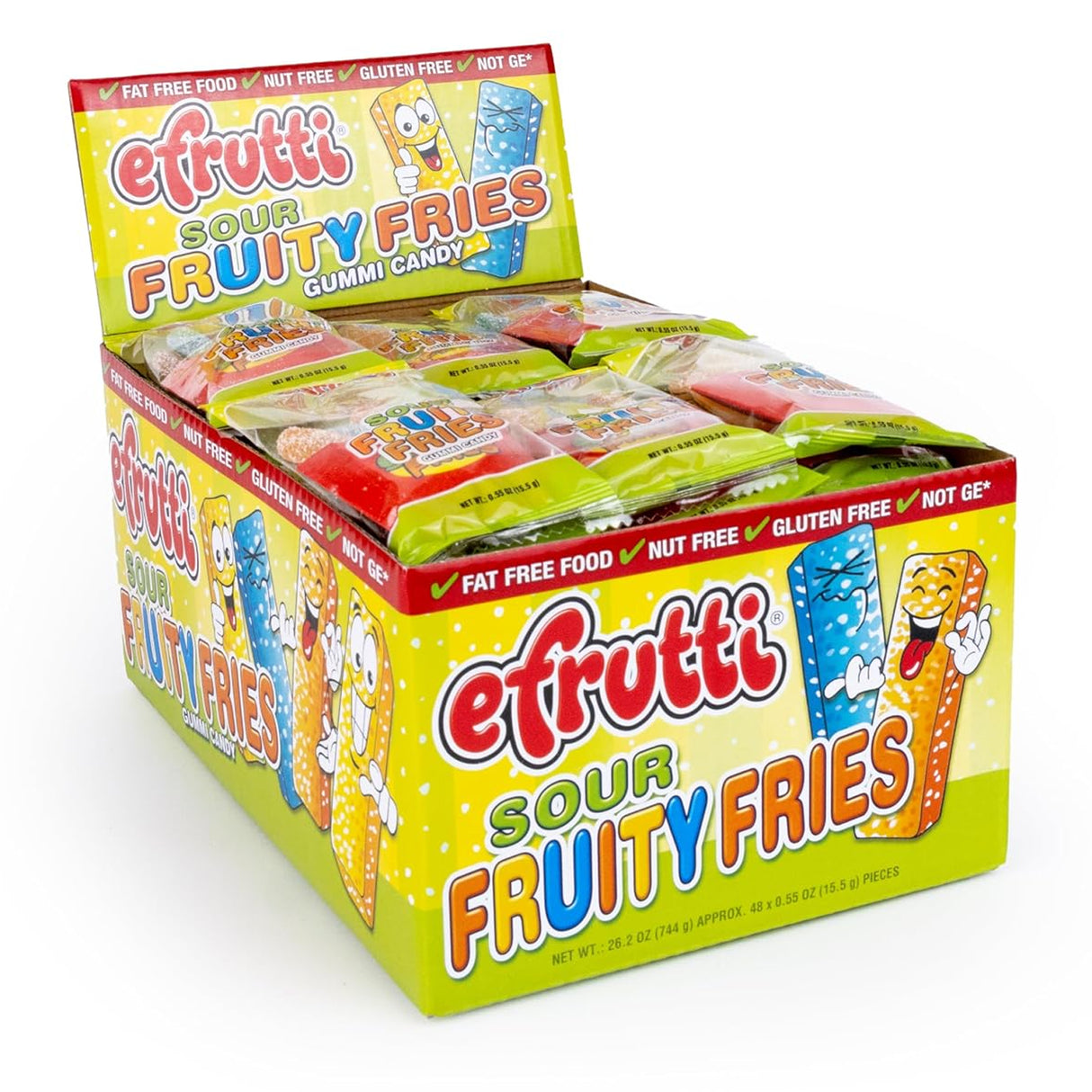 Efrutti Sour Fruity Fries Gummy Candy 0.55oz - 55ct