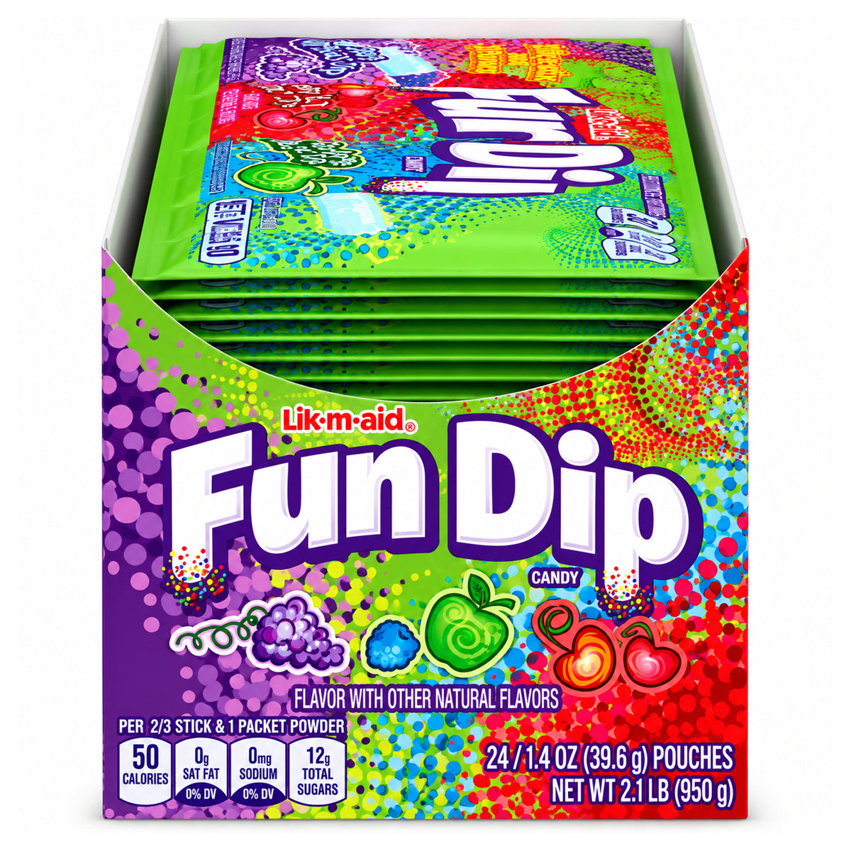 Fun Dip Fruit Candy 3 Flavors 1.4oz - 24ct