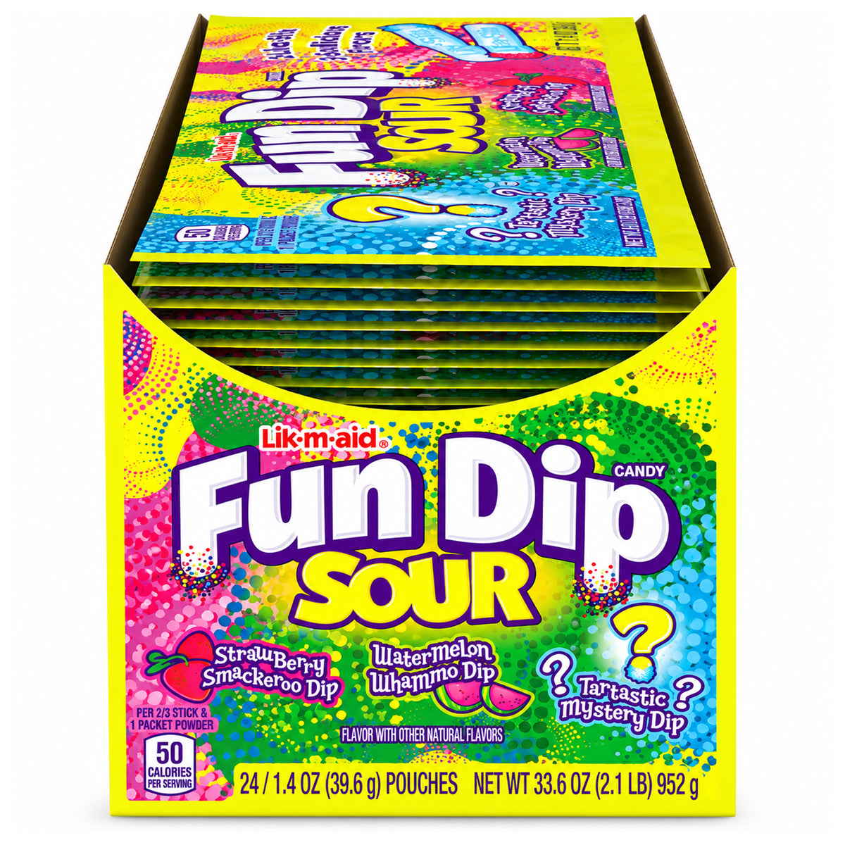 Fun Dip Sour Candy 3 Flavors 1.4oz - 24ct
