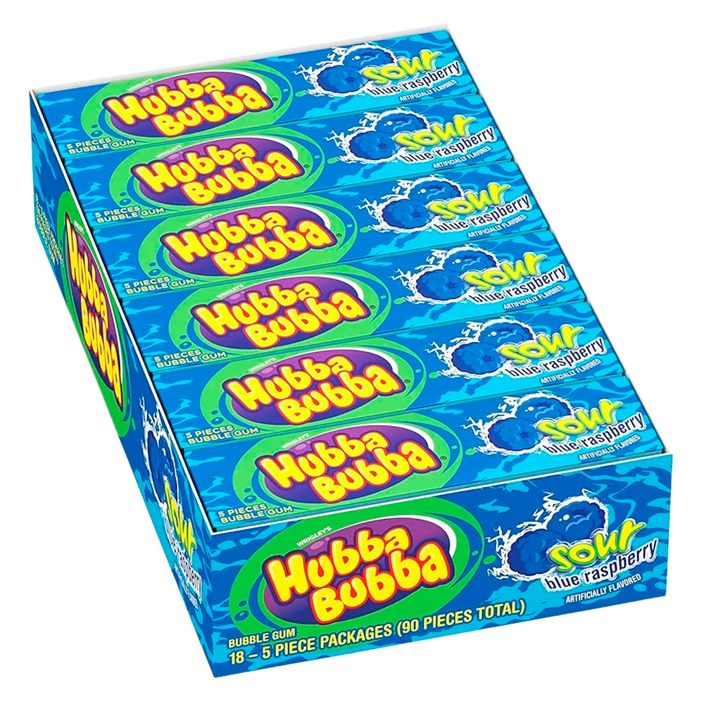 Hubba Bubba Sour Blue Raspberry - 18ct