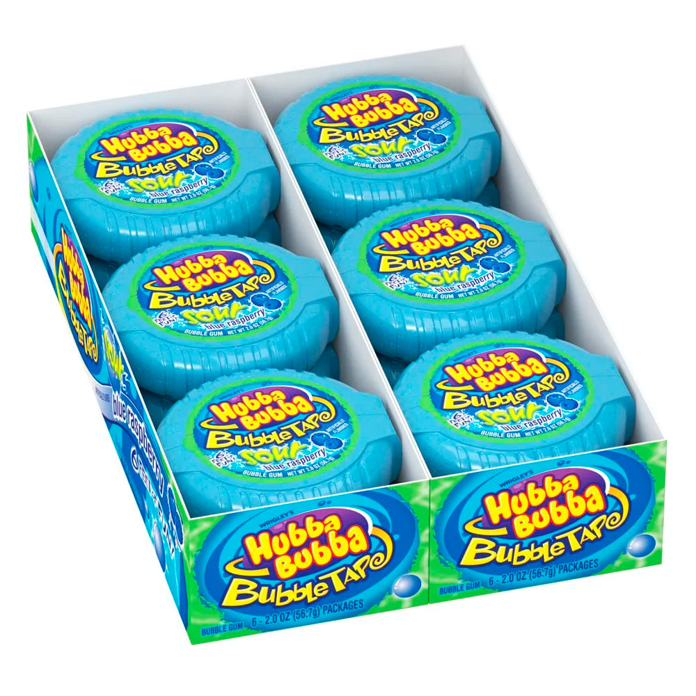 Hubba Bubba Tape Sour Blue Rasp 2.0oz - 12ct