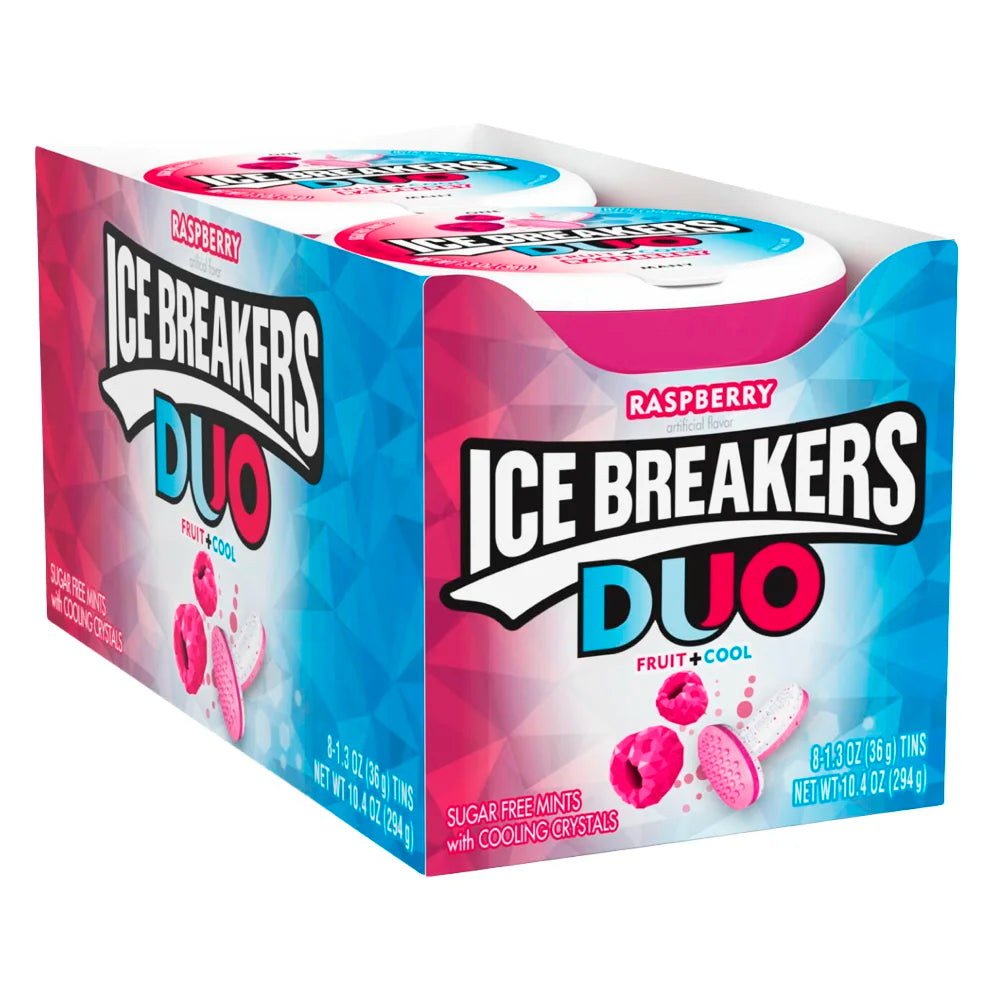 Ice Breakers Duo Raspberry Tin 1.3oz - 8ct
