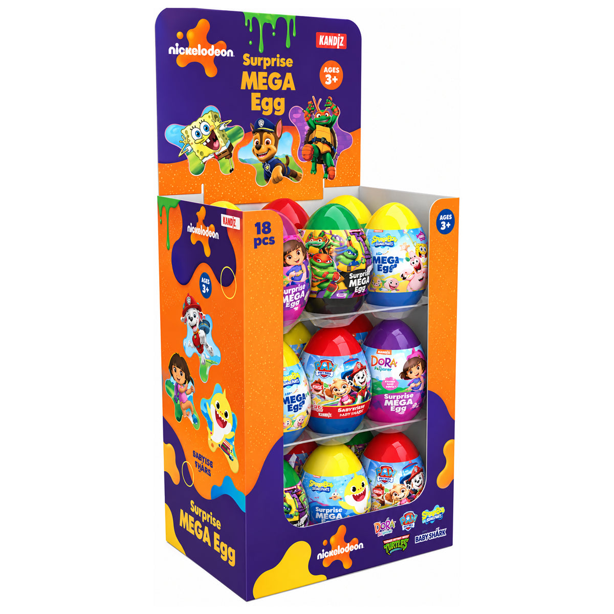 Kandiz Nickelodeon Surprise Mega Egg 160g - 18pc Floor