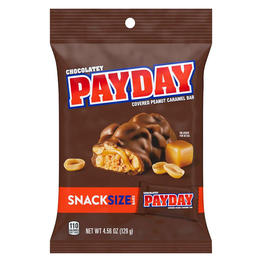Payday Chocolate Covered Peanut Caramel Bar Snack Size 4.56oz