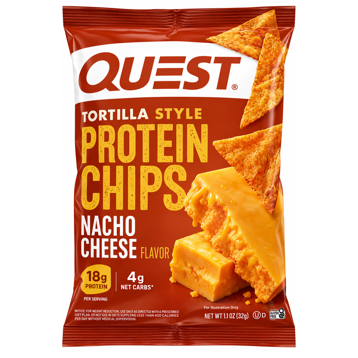 Quest Nacho Cheese Tortilla Style Protein Chips 1.1oz Peg