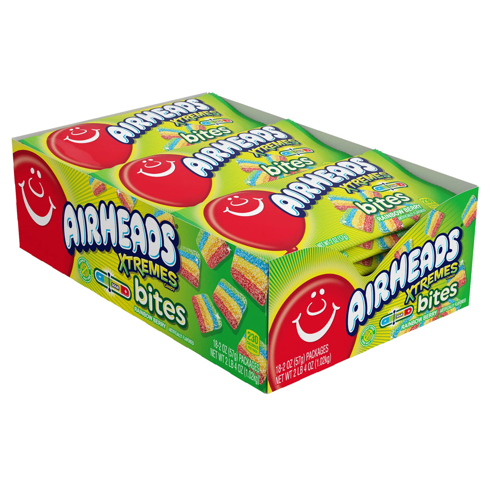 Airheads Bites Xtremes Regular Rainbow Berry 2oz - 18ct