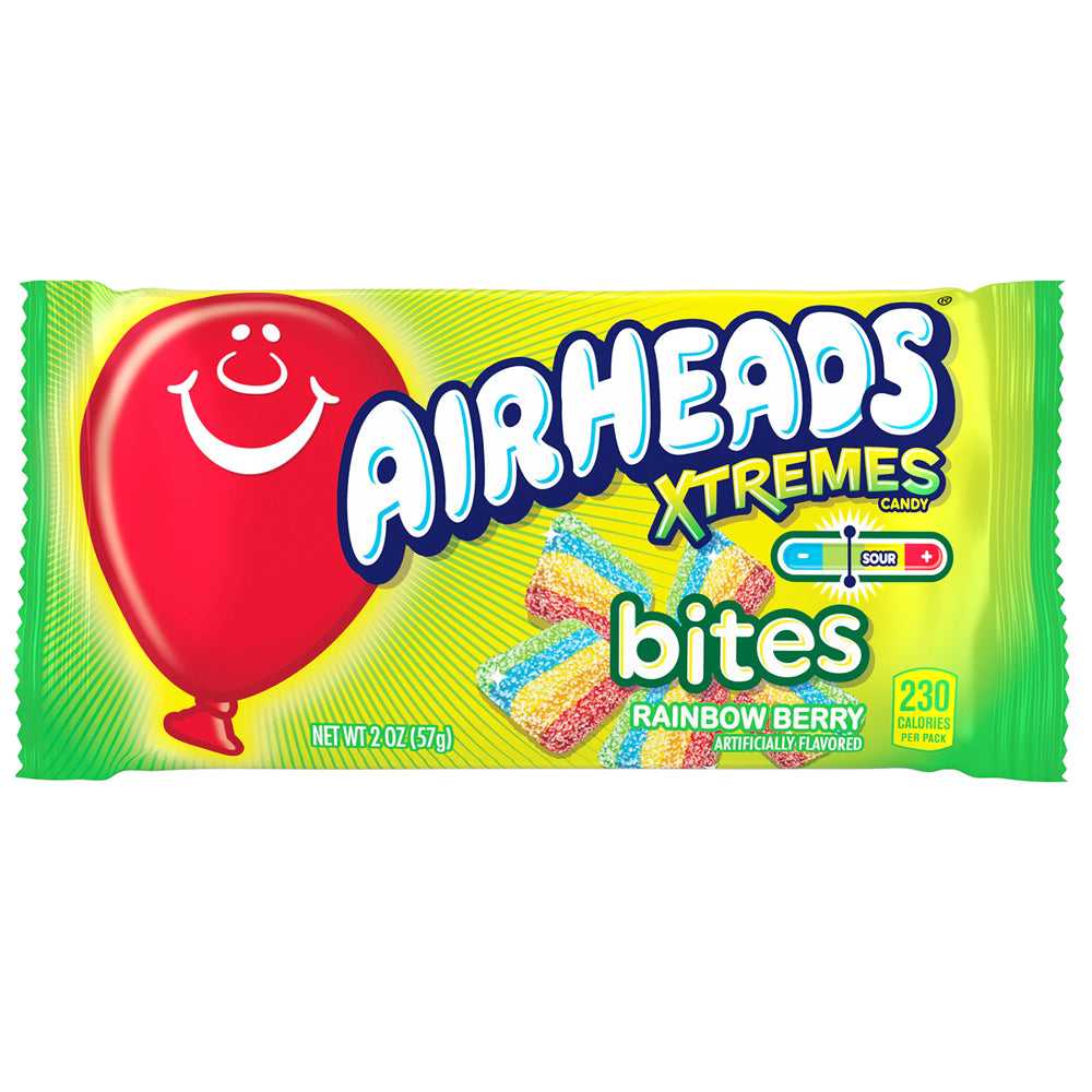 Airheads Bites Xtremes Regular Rainbow Berry 2oz - 18ct
