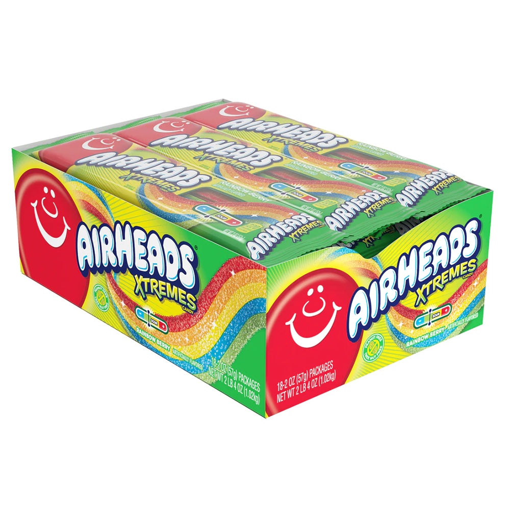 Airheads Xtremes Regular Sour Rainbow Berry 2oz - 18ct