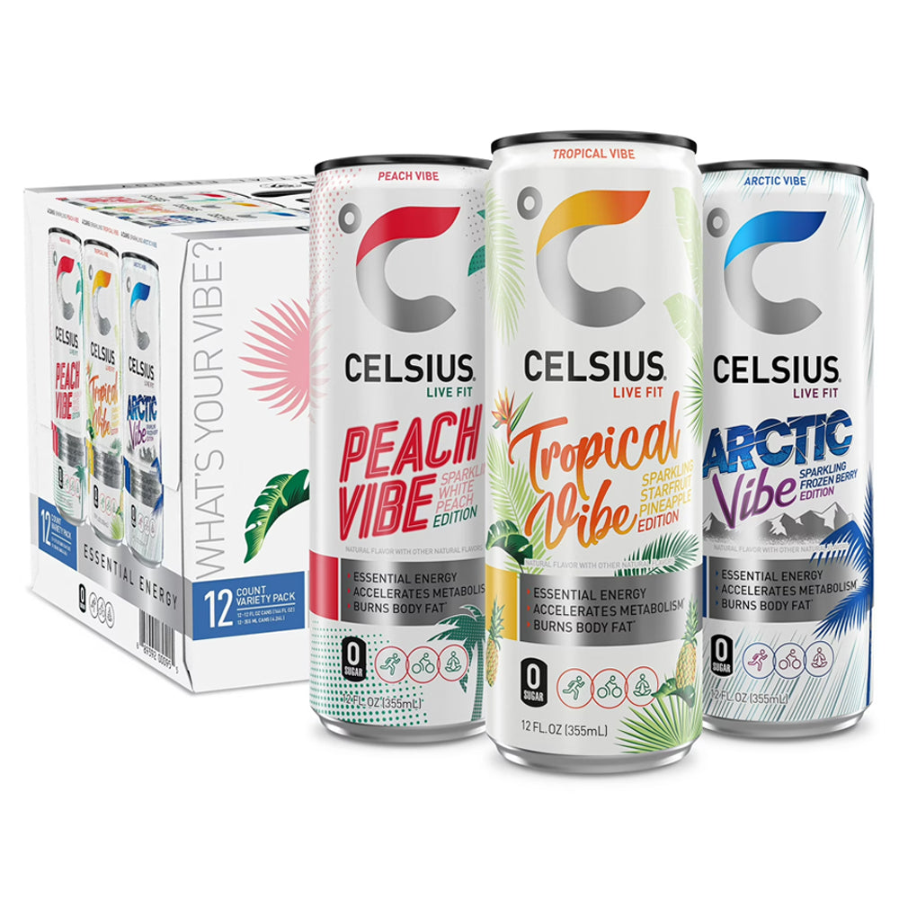 Celsius Sparkling Vibe Variety Pack 12oz - 12ct