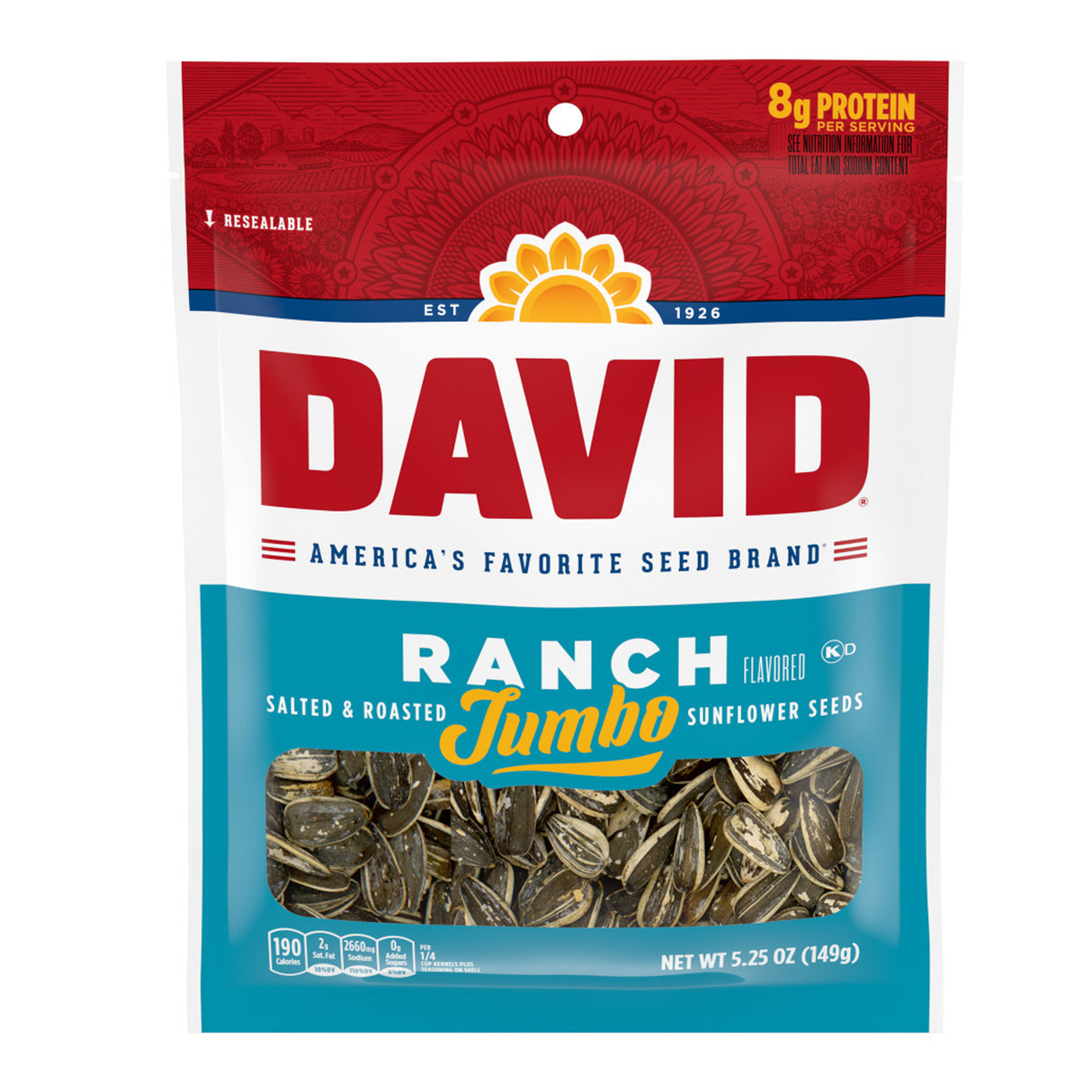 David Jumbo Ranch Sunflower Seeds 3.75oz Peg