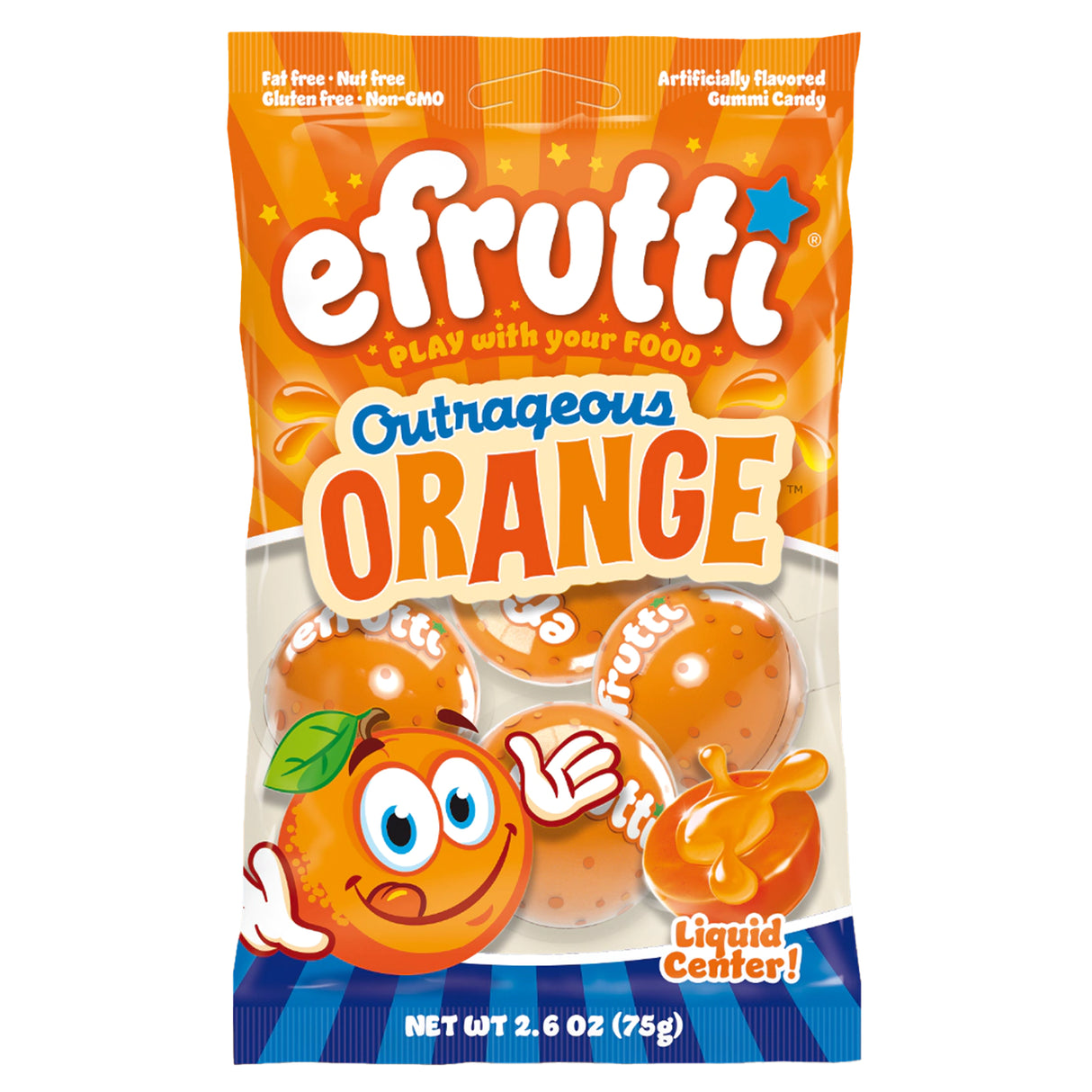 Efrutti Outrageous Orange Gummies 2.6oz - Peg