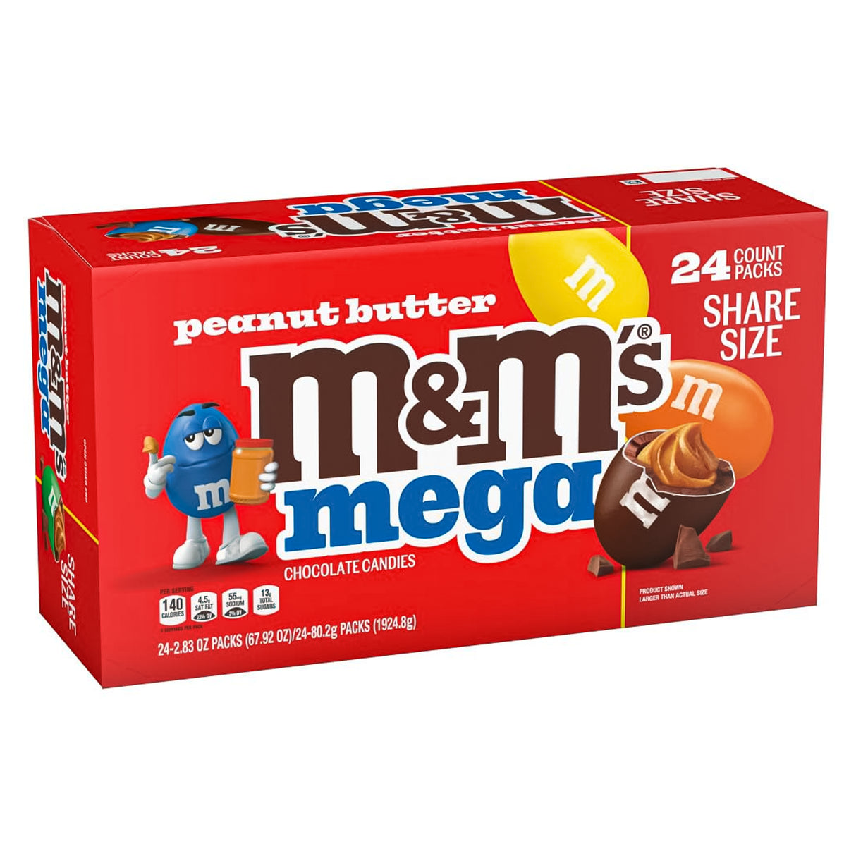 M&M Mega Peanut Butter 2.83oz - 24ct