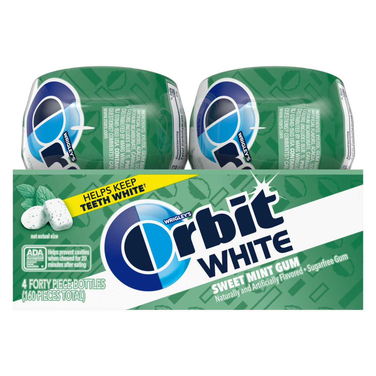Orbit Sweet Mint White Bottle 40 Pieces - 4ct
