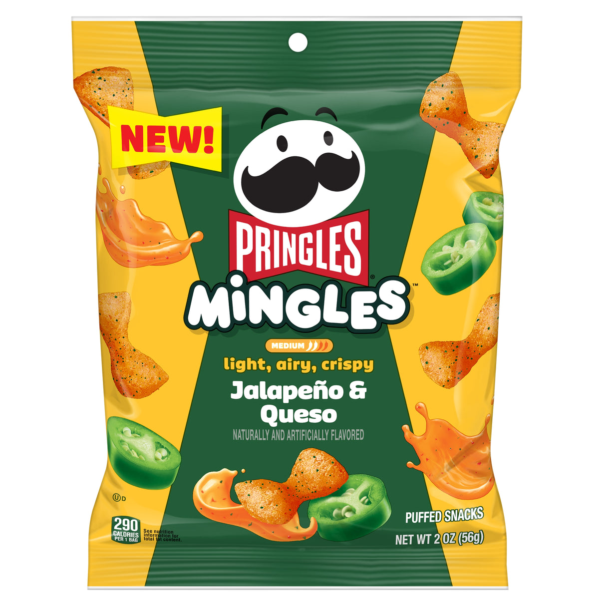 Pringles Mingles Jalapeno & Queso Puffed Snacks 2oz Peg