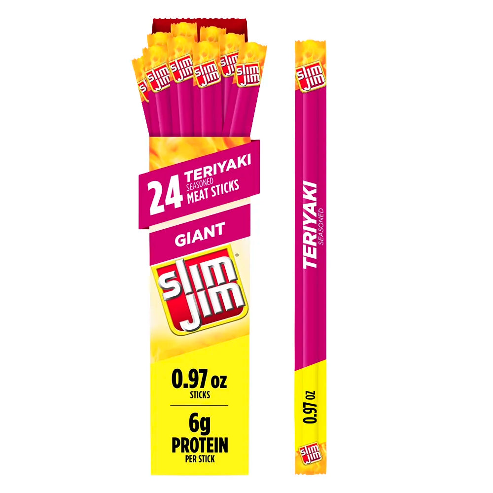 Slim Jim Giant Teriyaki snack sticks packaging