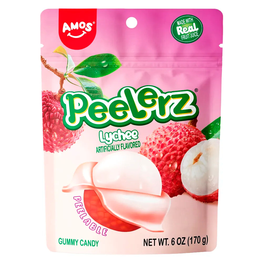 Amos Peelerz Lychee Gummy Candy 6oz