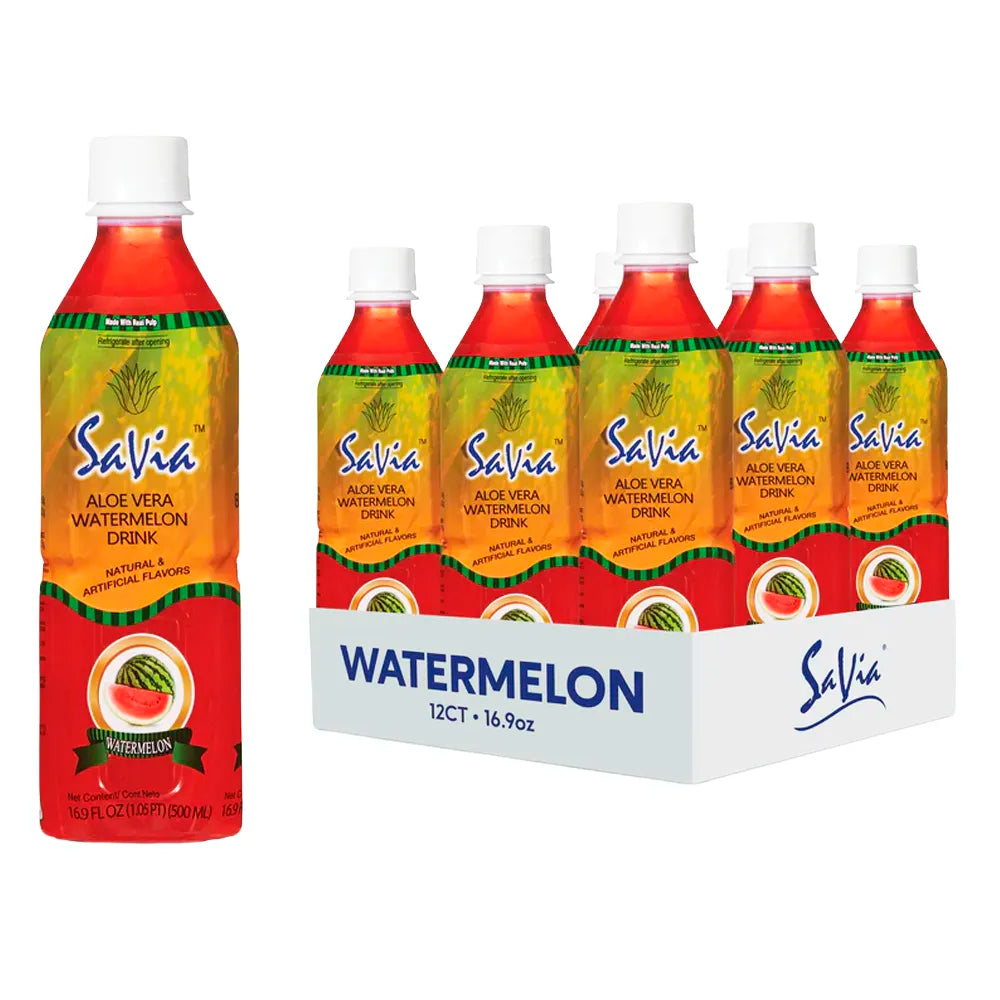 Savia Aloe Vera Watermelon Drink 16.9oz - 12ct