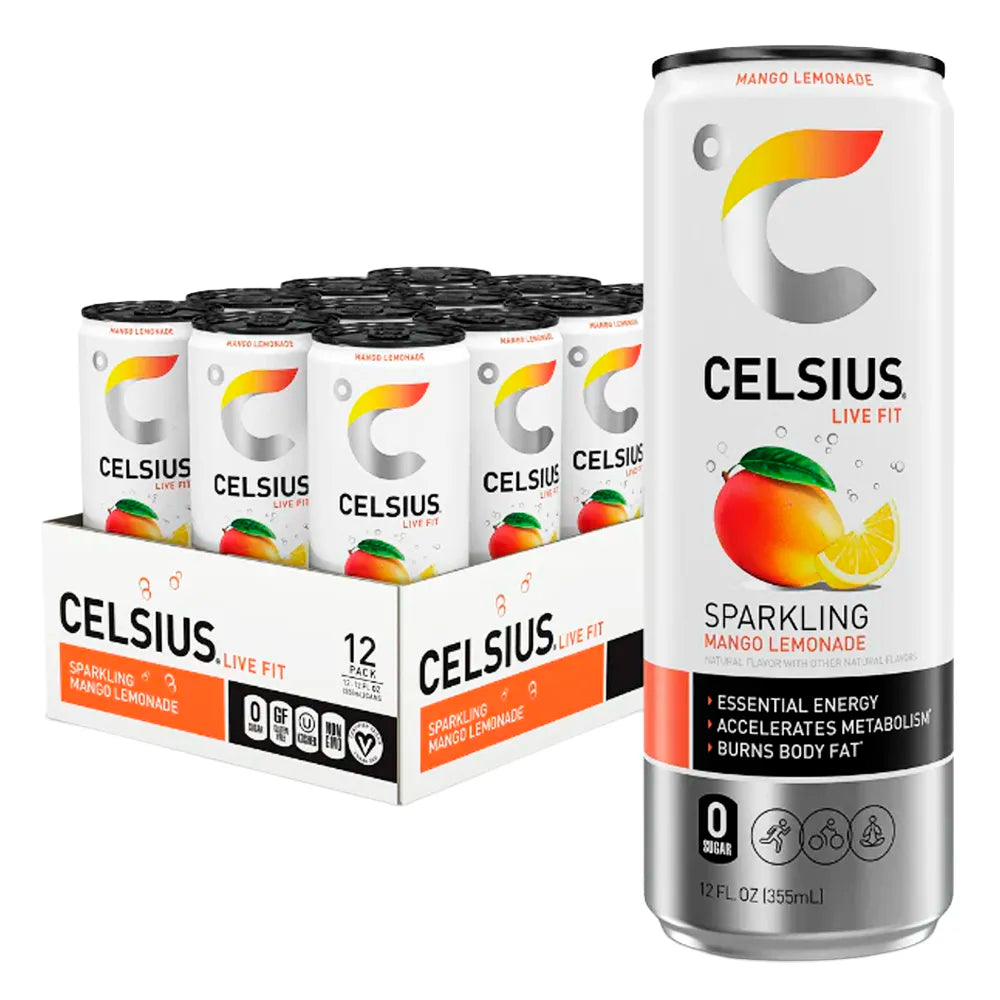Celsius Mango Lemonade Sparkling 12oz - 12ct