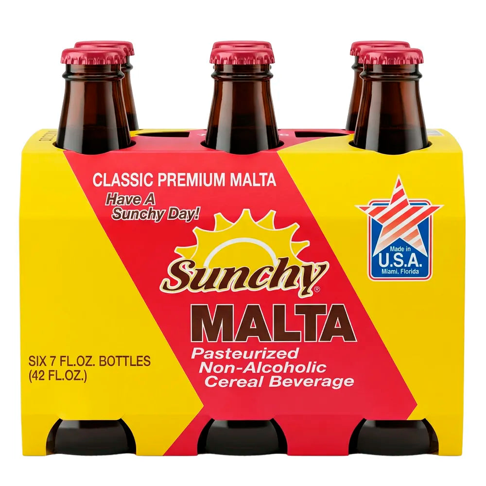 Sunchy Malta Glass Bottle 7oz - 6pk 4ct