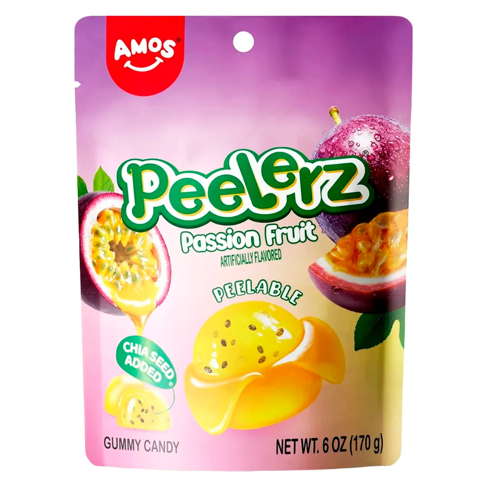 Amos Peelerz Passion Fruit Gummy Candy 6oz