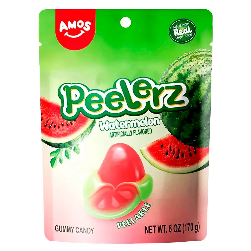 Amos Peelerz Watermelon Gummy Candy 6oz