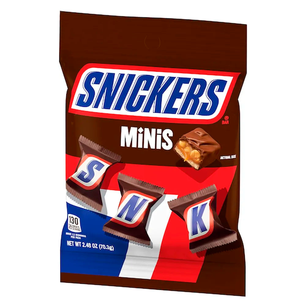Snickers Mini 2.48oz Peg candy bag
