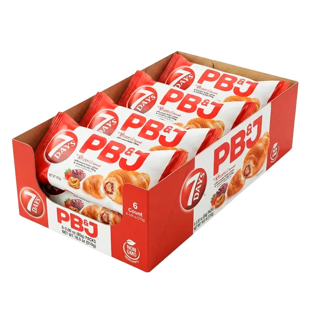 7 Days Pb & Strawberry Jelly Croissant 2.65oz - 6ct