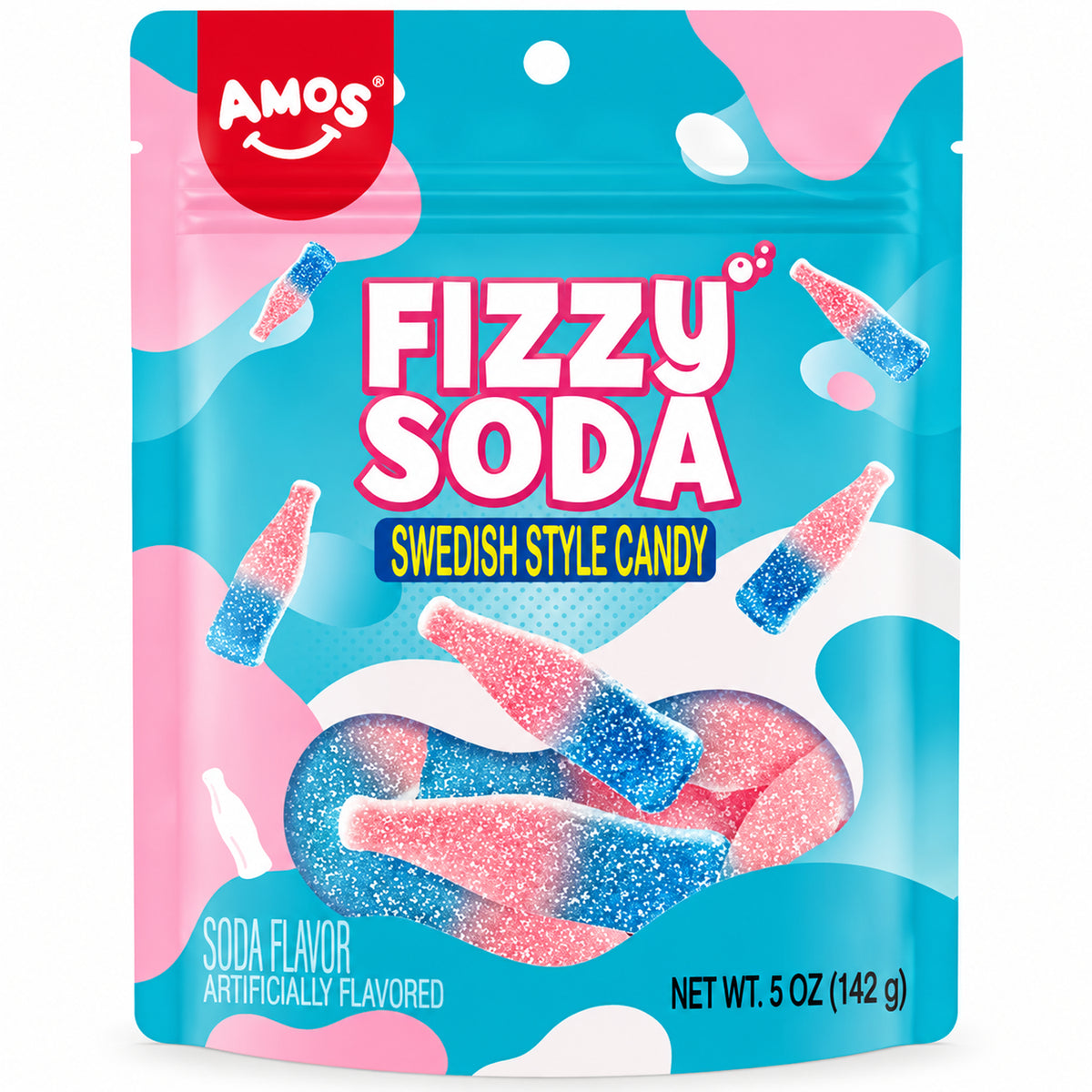 Amos Fizzy Soda Swedish Style Candy 5oz