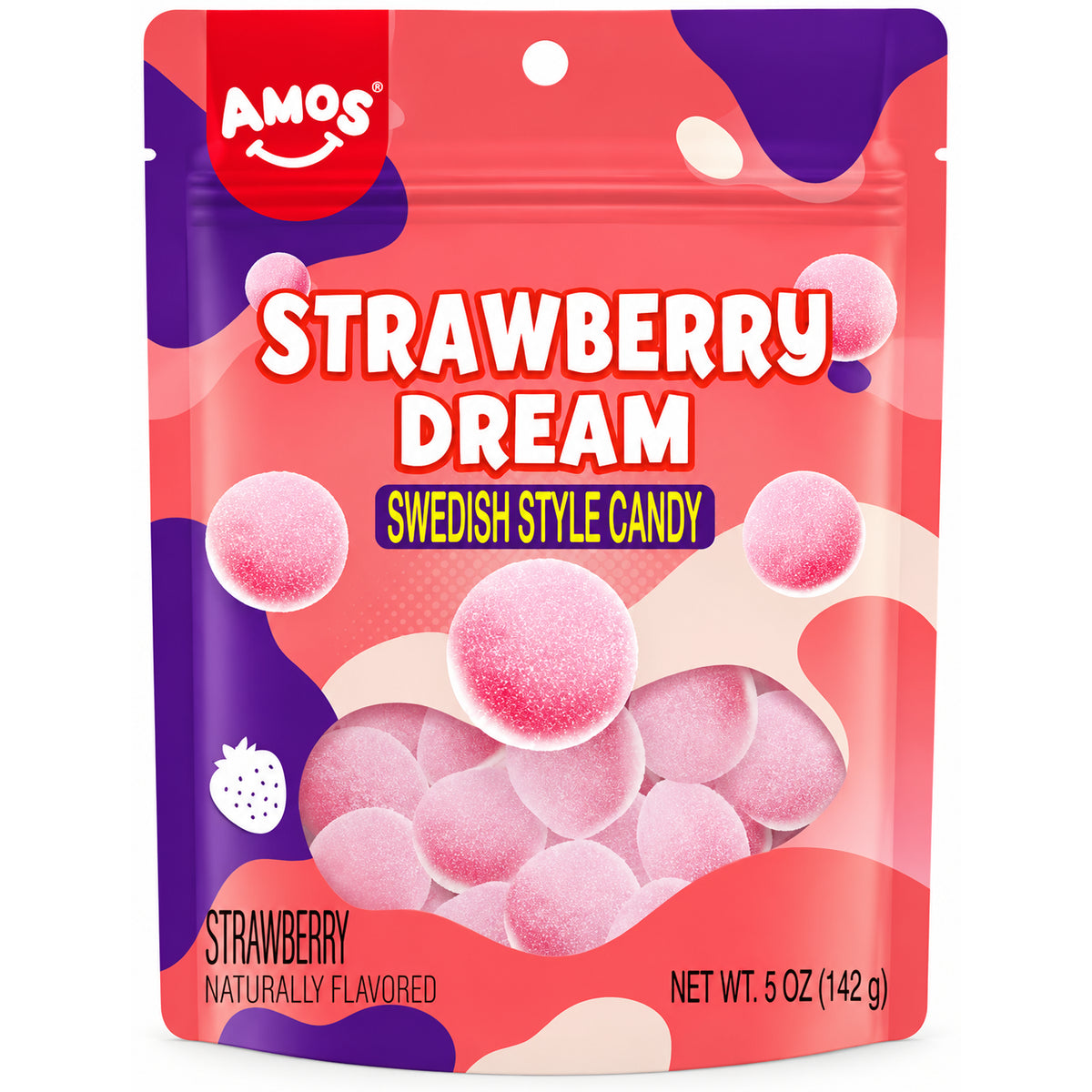 Amos Strawberry Dream Swedish Style Candy 5oz