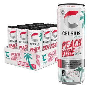 Celsius Sparkling Peach Vibe 12oz - 12ct