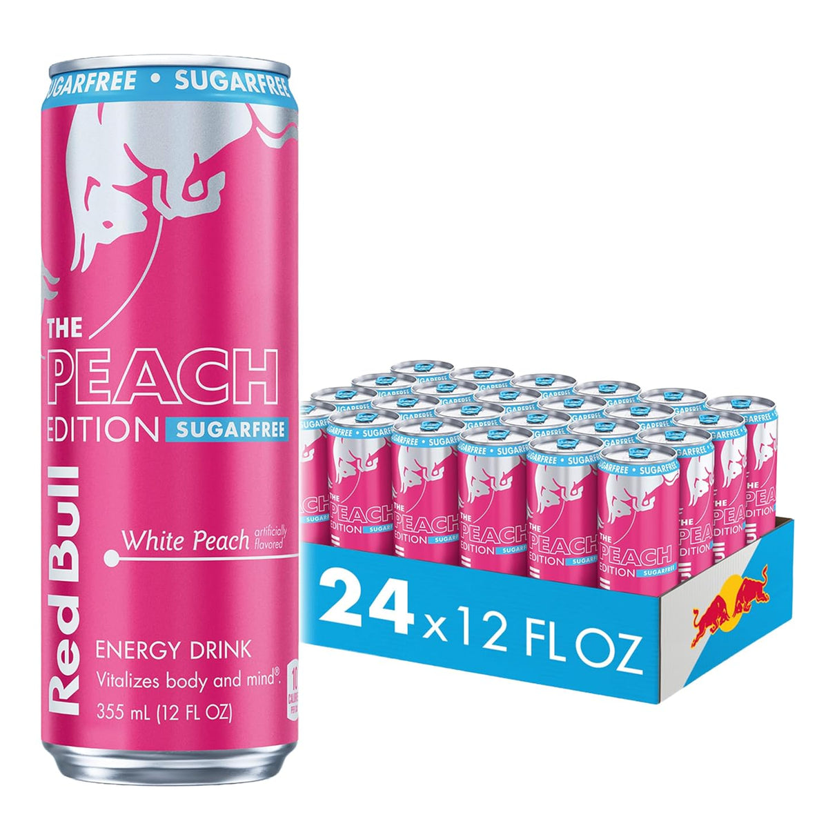 Red Bull Sugar Free White Peach Energy Drink 12oz - 24ct