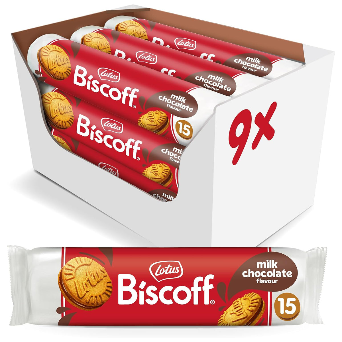 Lotus Biscoff Milk Chocolate Sandwich Cookies 150g - 9ct