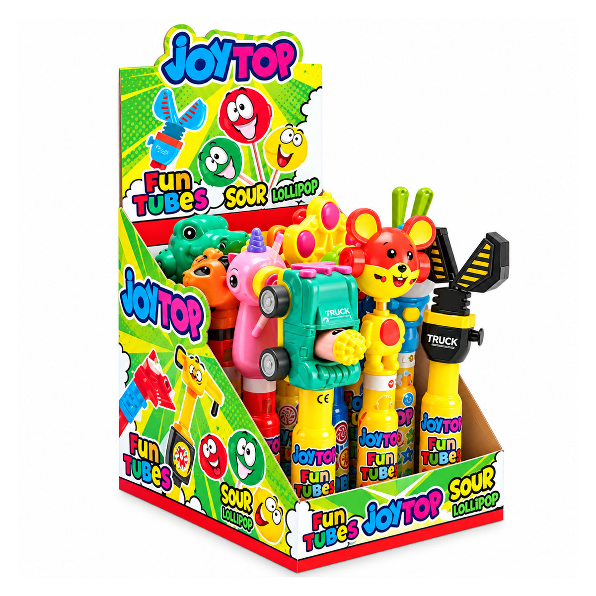 Bonart Joytop Fun Tubes Sour Lollipop with Toy 11g - 12ct