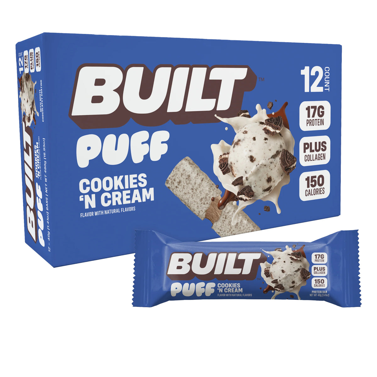 Built Puff Cookies n' Cream Protein Bar 1.41oz - 12ct