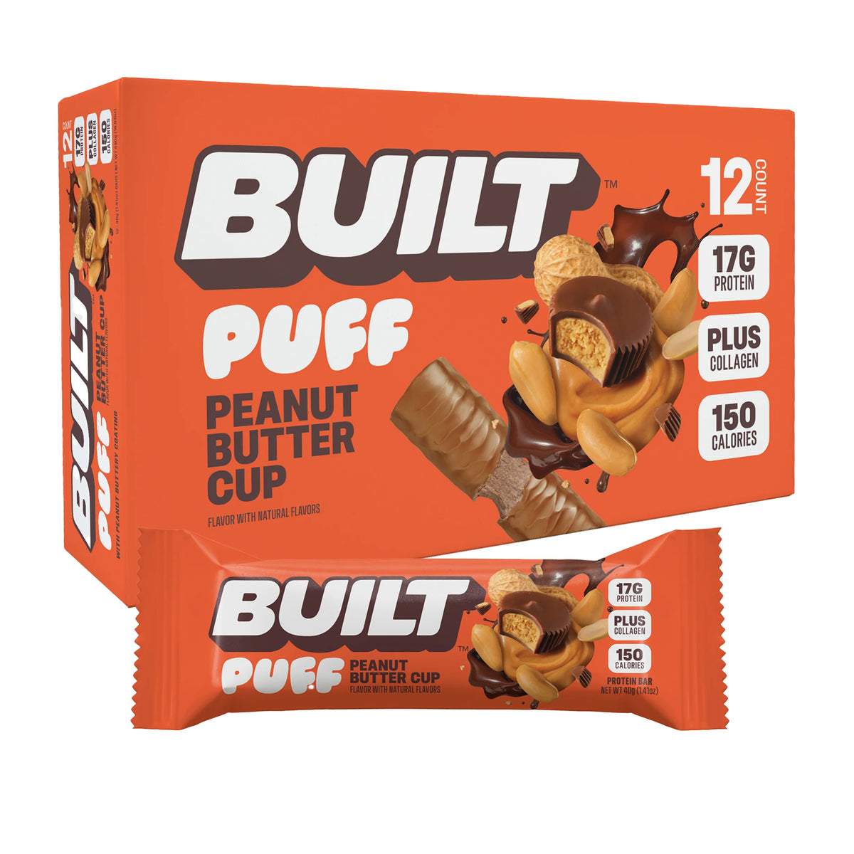Built Puff Peanut Butter Cup Protein Bar 1.41oz - 12ct