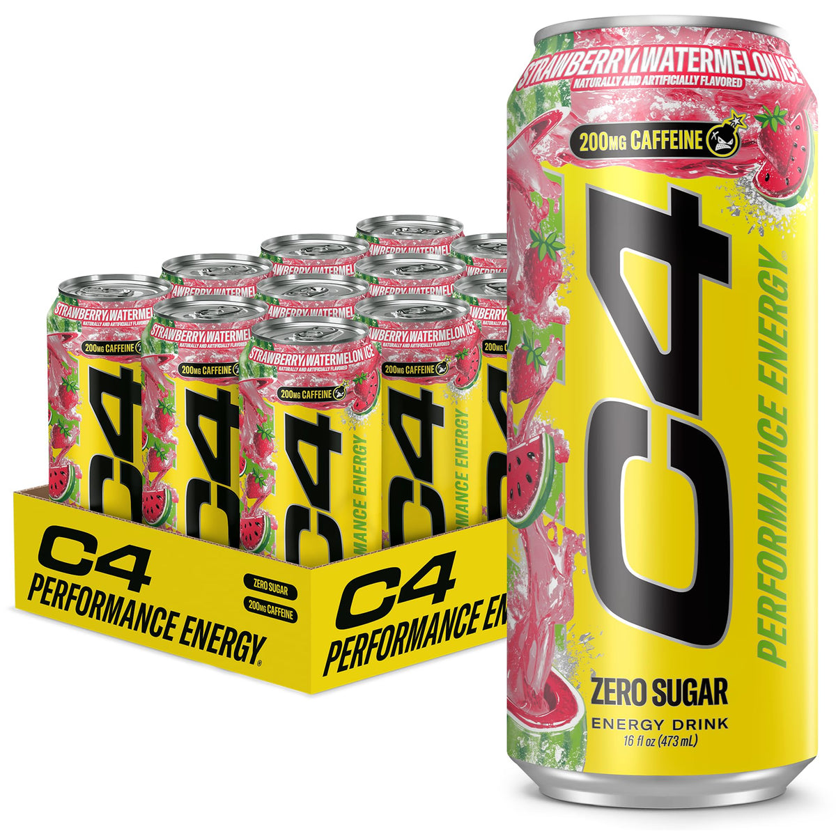 C4 Performance Watermelon Energy Drink 16oz - 12ct