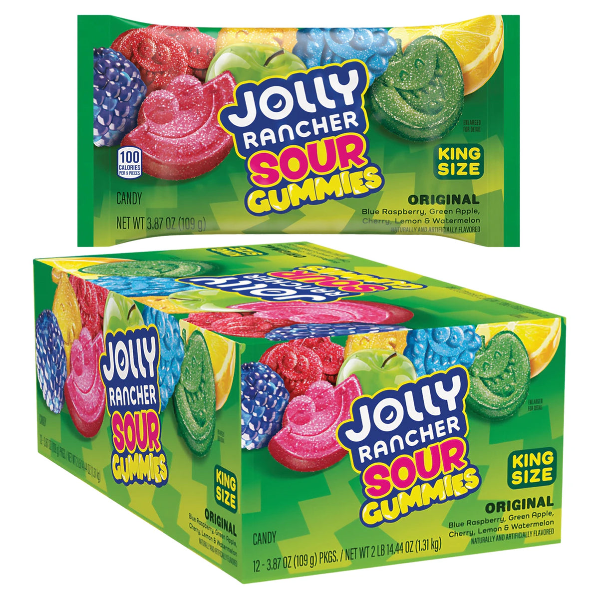 Jolly Rancher Original Sour Gummies King Size 3.87oz - 12ct
