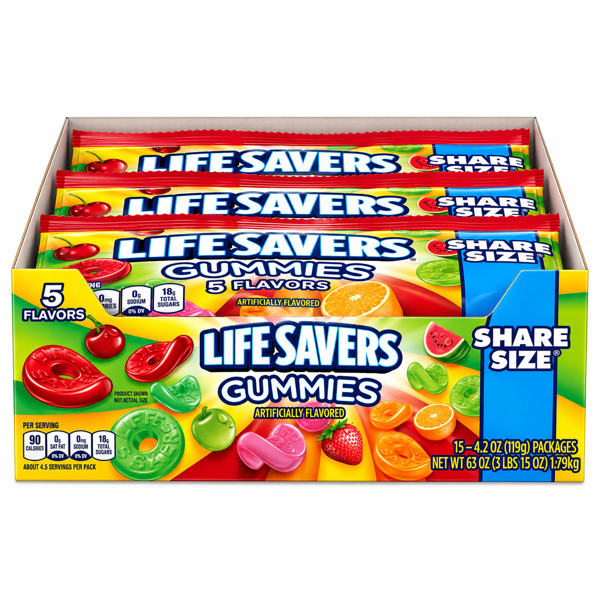 Life Savers 5 Flavors Gummies King Size 4.2oz - 15ct