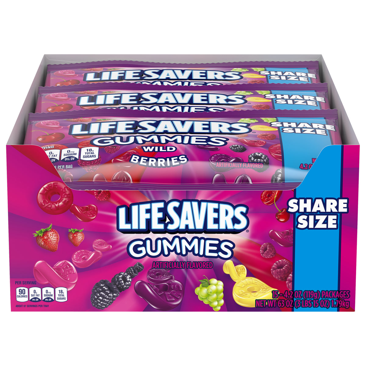 Life Savers Wild Berries Gummies King Size 4.2oz - 15ct