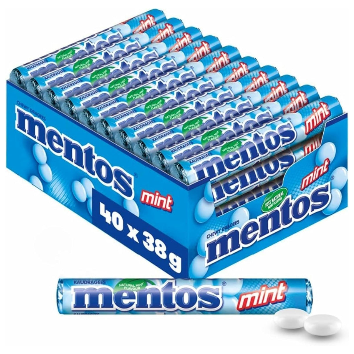 Mentos Mint Chewy Dragees 38gm - 40ct